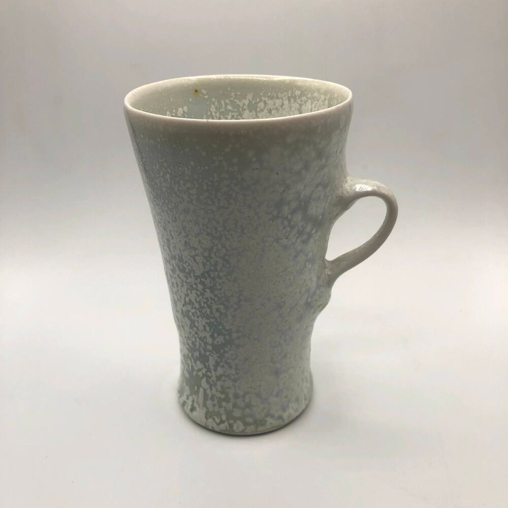 Tall Hand-Turned Mottled Glaze Ceramic Mug